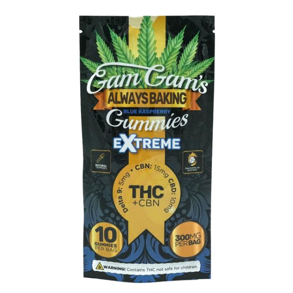Gam Gam's Blue Raspberry Edibles 10pk MN Compliant